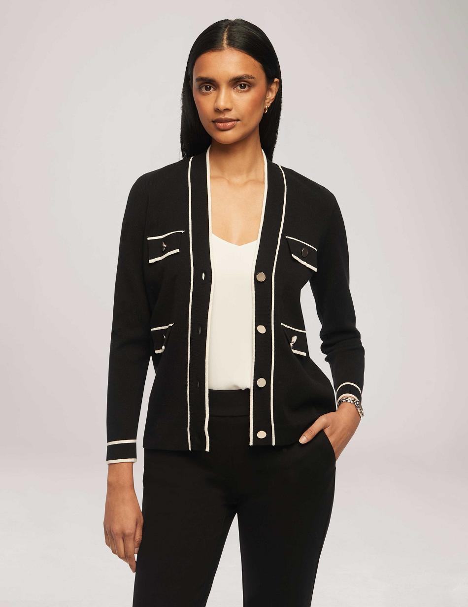 Chandails Anne Klein Cardigan With Tipped Pockets   | LWV-6573169